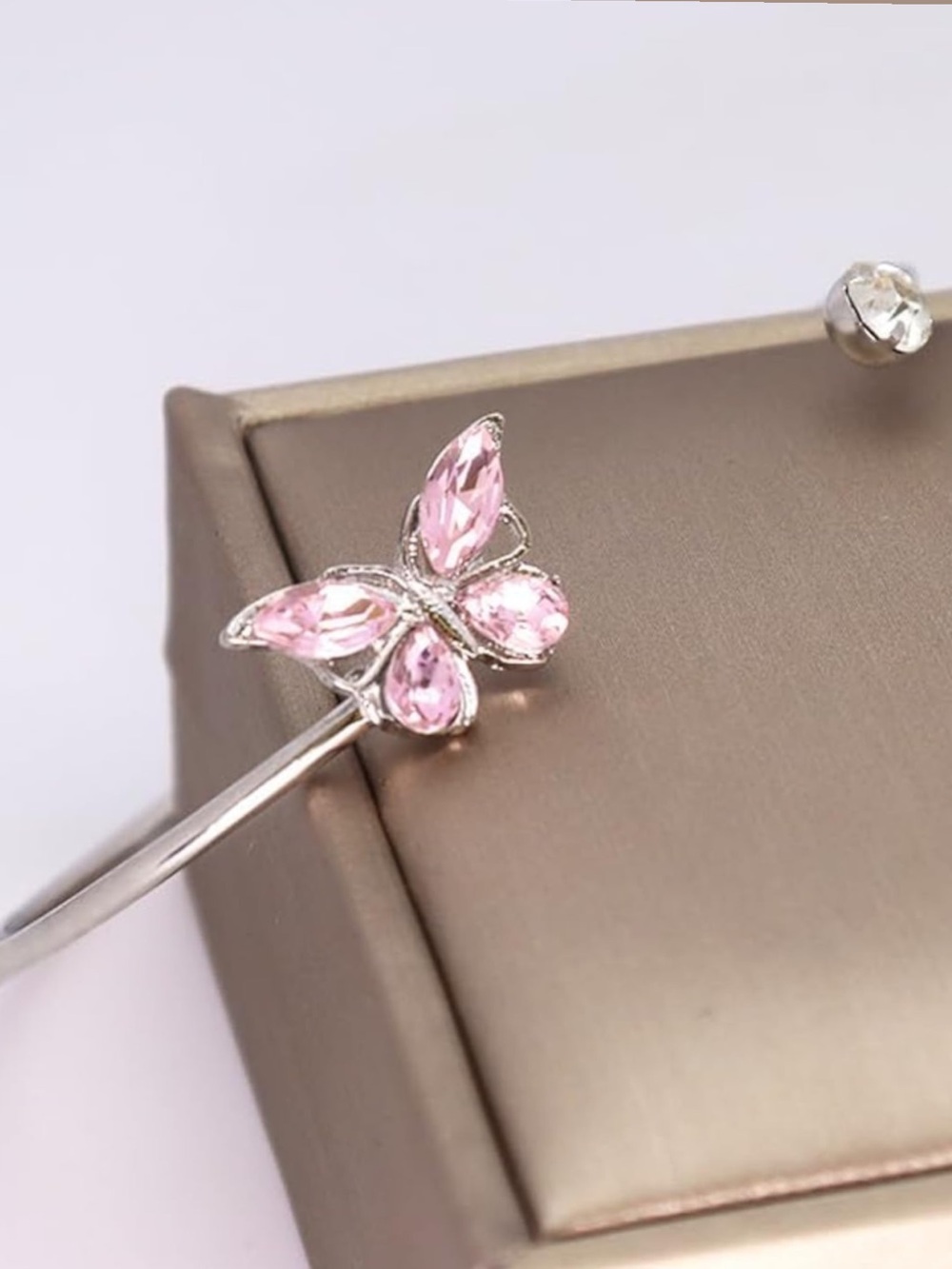 🆕New Butterfly Cuff Bracelet-Pink & Silver -Adjustable